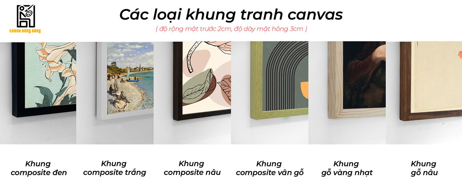 Khung tranh canvas khung composite khung go